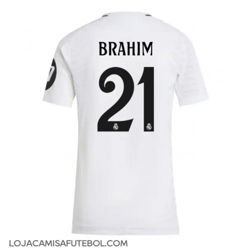 Camisa de Futebol Real Madrid Brahim Diaz #21 Equipamento Principal Mulheres 2024-25 Manga Curta